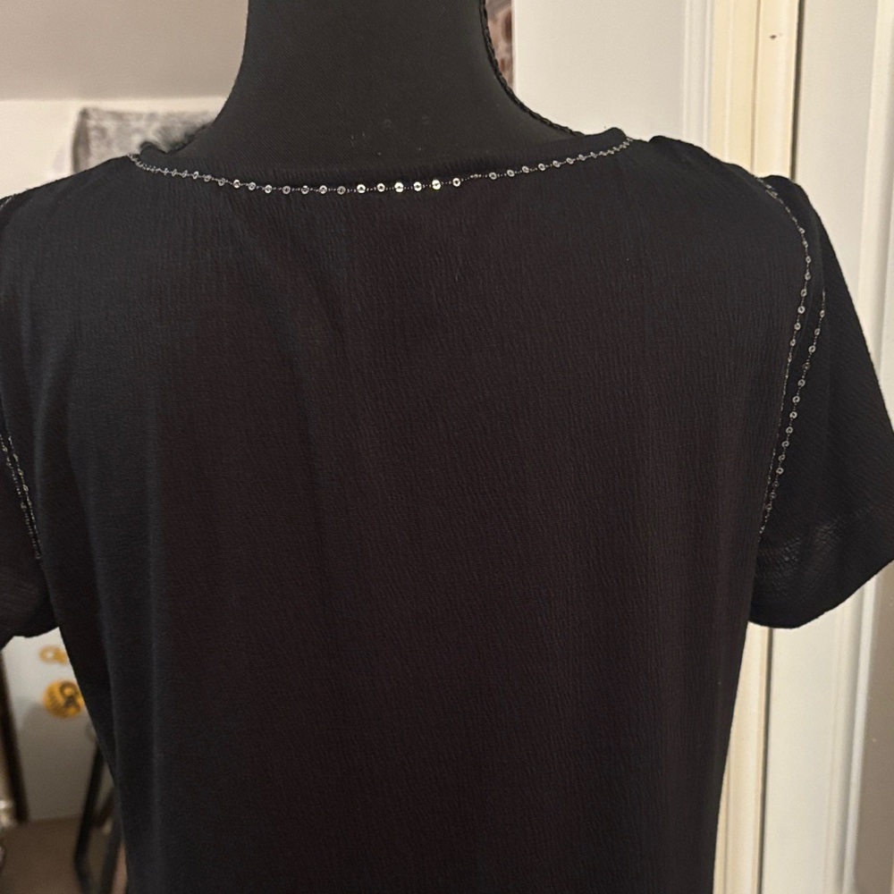 Haute Hippie Black Midi Dress with Embellishments - Picture 5 of 9